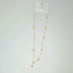 Cream Pearl Necklace Stainless Steel